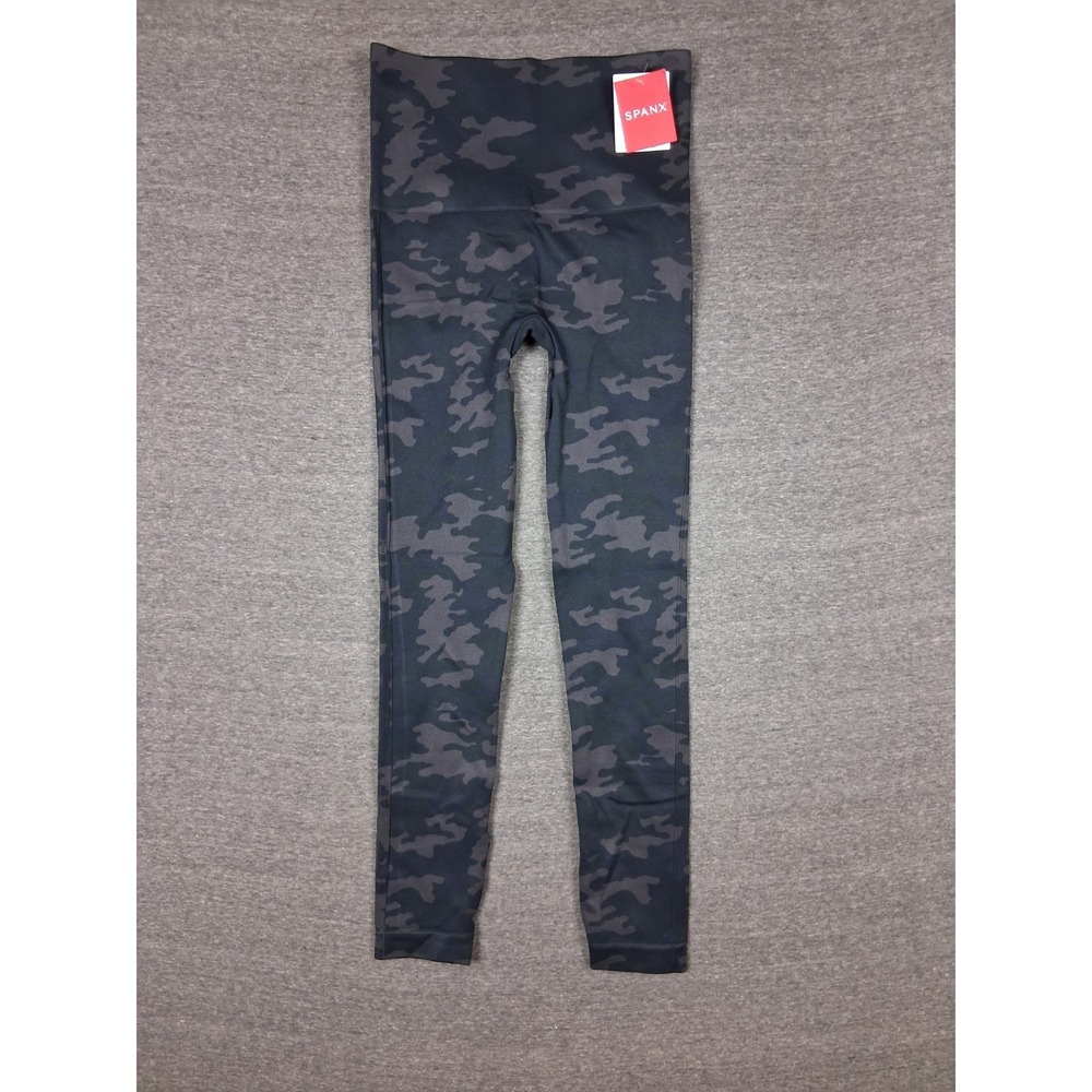 Spanx Womens Pants S Gray‎ Camo Leggings Stretch Shapewear Seamless Look At Me